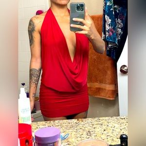 Valiant Paris Red Halter Mini Dress